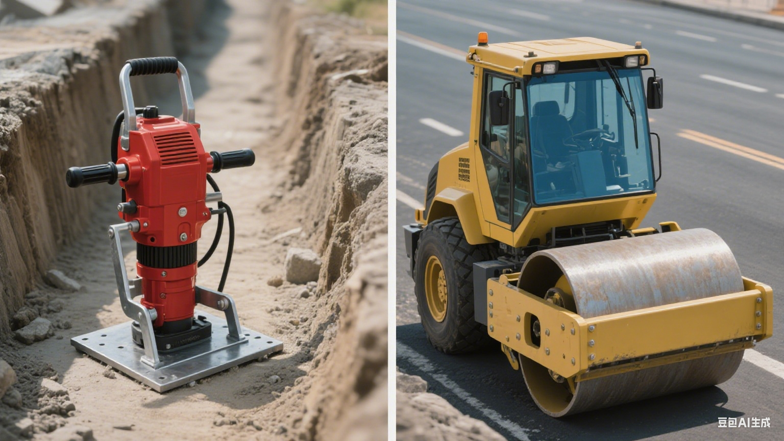 Compactador vs. Rodillo compactador: Guía simplificada para elegir el equipo